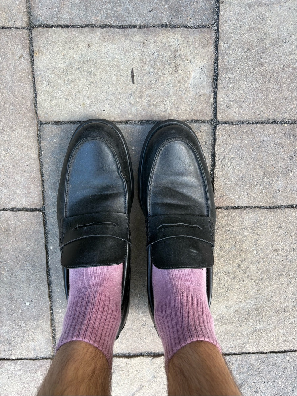 Bruno Marc black leather penny loafers size 10
